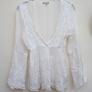 White Coverup Tunic Top